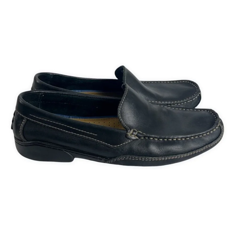 Giorgio Brutini‎ Mens Sz 11 Black Driving Moc Loafer Leather Vtg